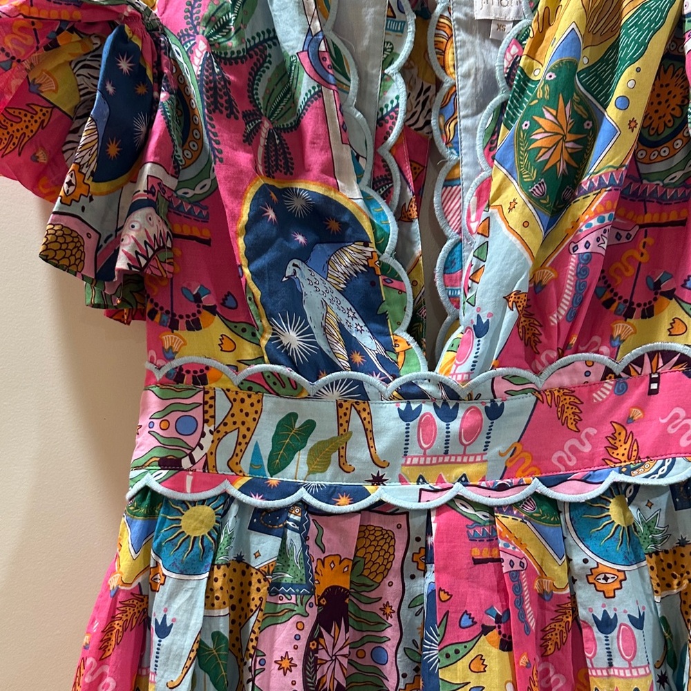 J.Marie Colorful Printed Midi Dress - Multi color size xs - Picture 3 of 4